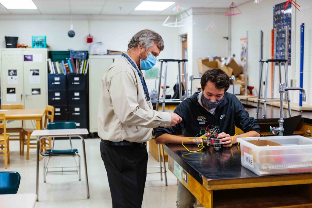 Dr Butler connecting with students