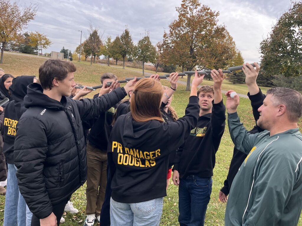 New Life Academy students play a game during the Student Council Leadership Retreat